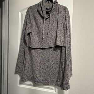 Latched Mama Gray Floral Knit Top